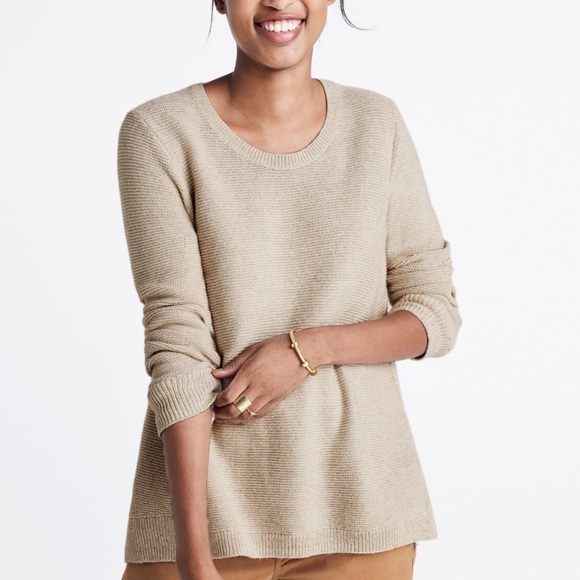 Madewell Riverside Texture Sweater in Marled Flax - Picture 1 of 8